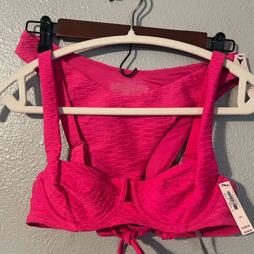 Victoria's Secret Hot Pink Textured Swimwear